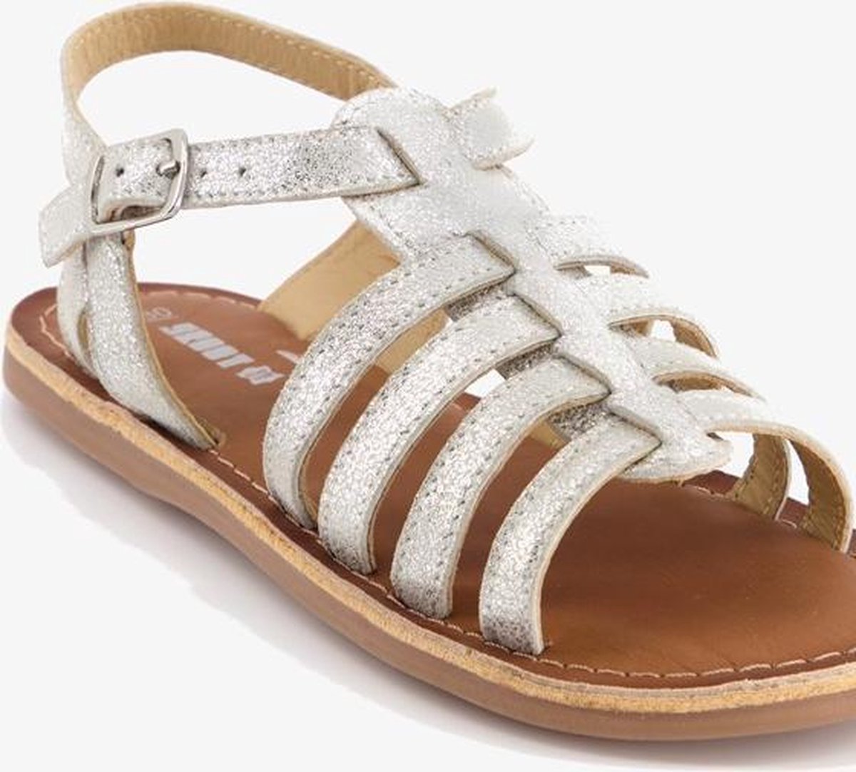 Groot leren meisjes sandalen - Zilver - Maat 31