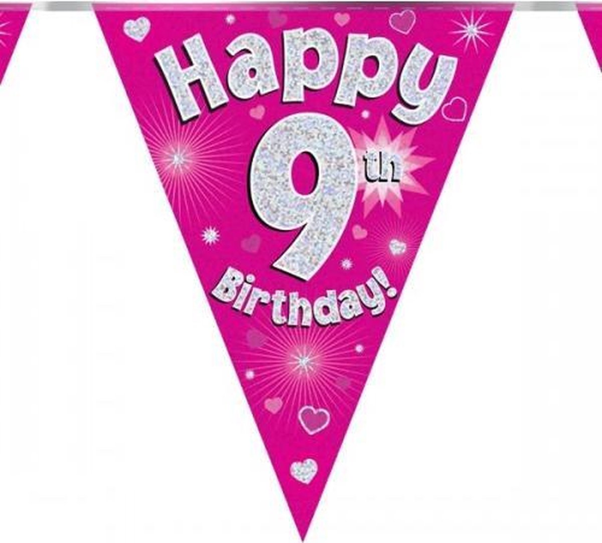 Vlaggenlijn Happy 9th Birthday