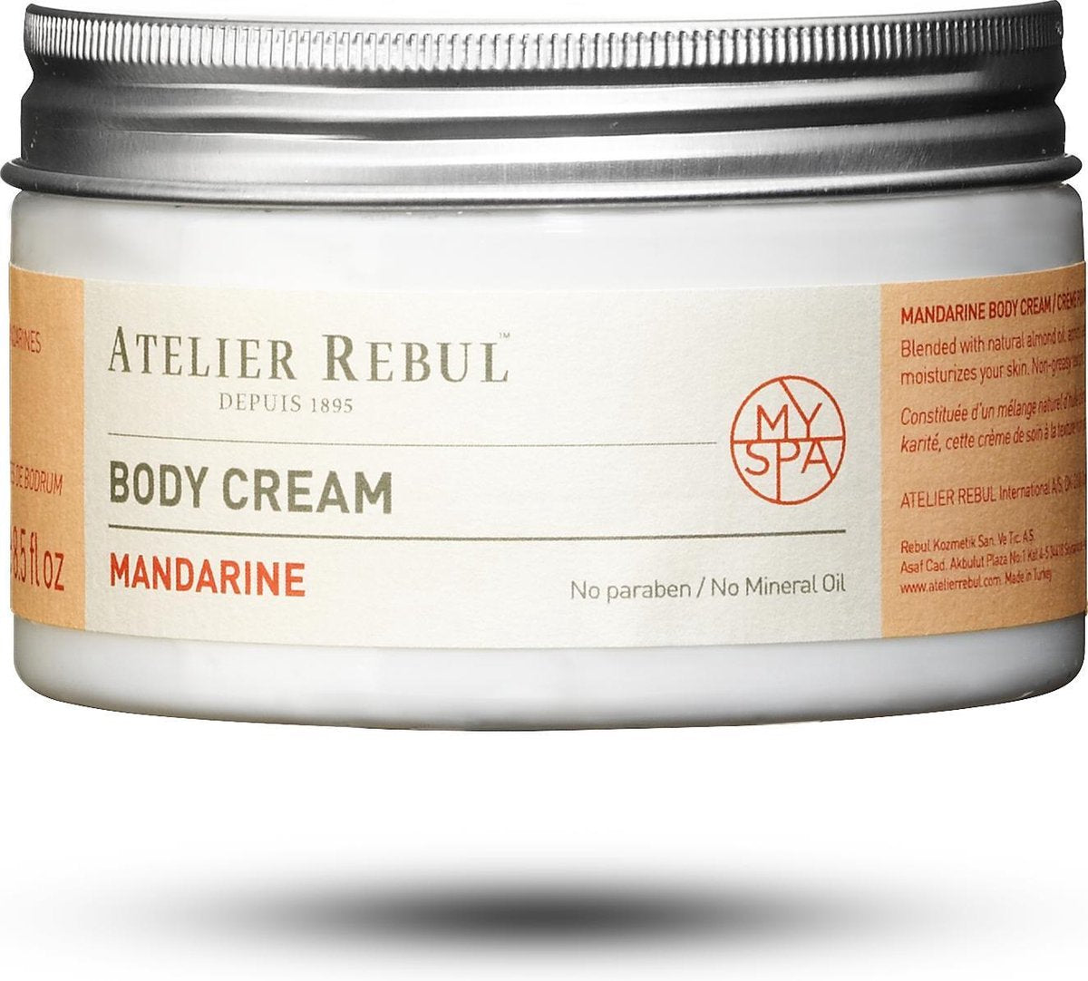 ATELIER REBUL Mandarijn Bodycrème - Alle Huidtypes - 250 ml