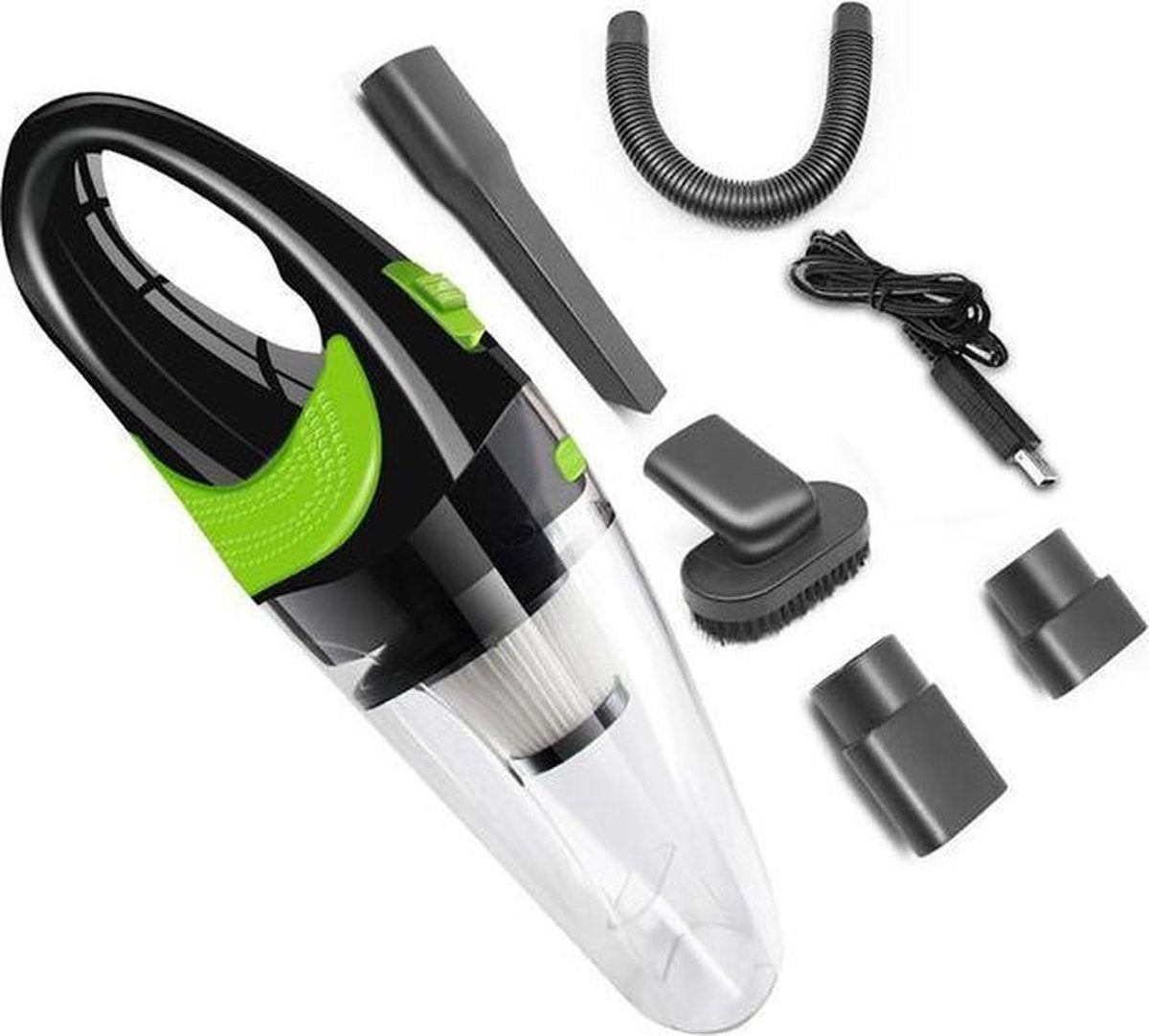 A&K - Kruimelzuiger Hepa filter - Draadloos - Voor nat en droog - Vier opzetstukken - Groen