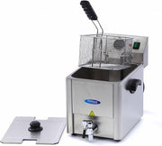 Horeca Frituurpan  8 Liter - Aftapkraan - RVS - 1.5 kg Frites - met Koude Zone - tot 185 Graden - Professionele Friteuse /  Frietpan - Maxima
