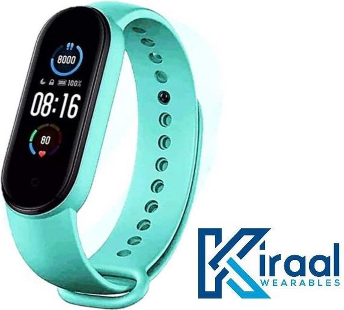 Kiraal Ultra - Stappenteller - Activity Tracker - Temperatuurmeter - Bloeddrukmeter - Hartslagmeter - Smartwatch - Horloge - Heren - Dames - Nederlandse Handleiding - Turquoise
