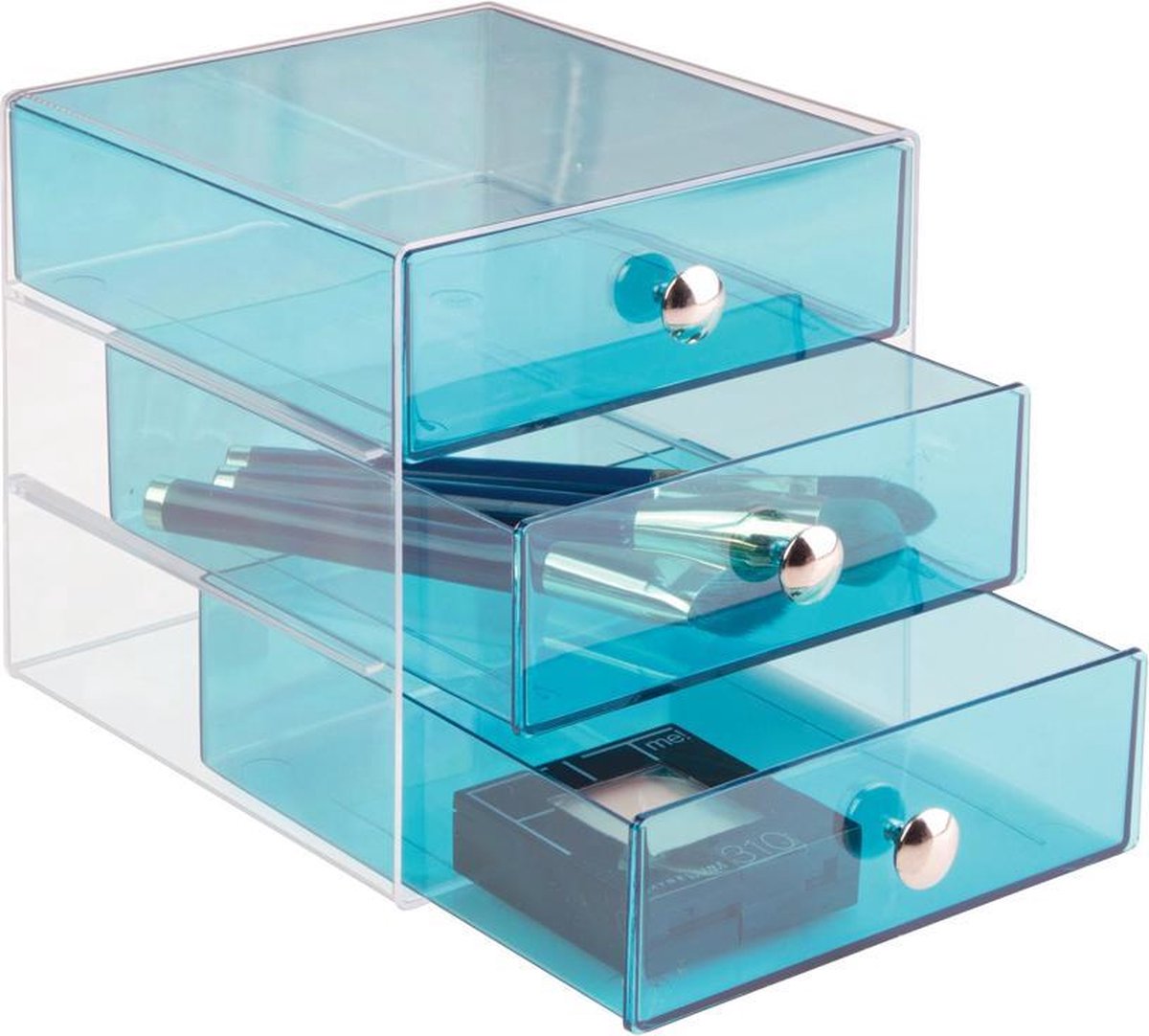 Transparant gekleurd make-up kastje iDesign - Drawers