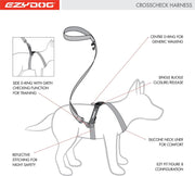 EzyDog Crosscheck - Hondentuig - M - Roze