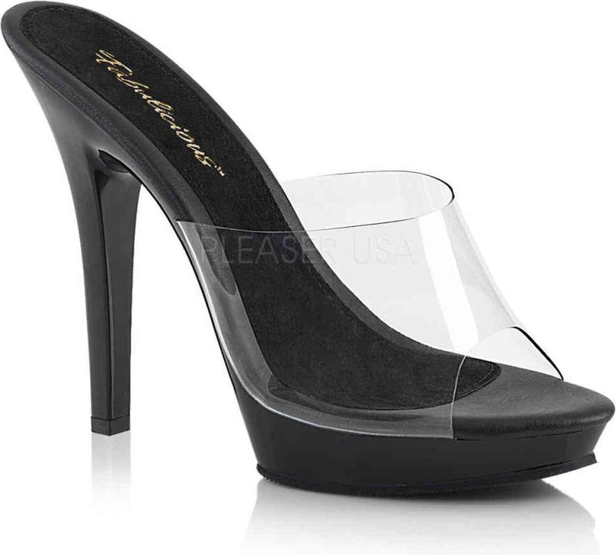 Fabulicious Hoge hakken -36 Shoes- LIP-101 US 6 Zwart/Transparant