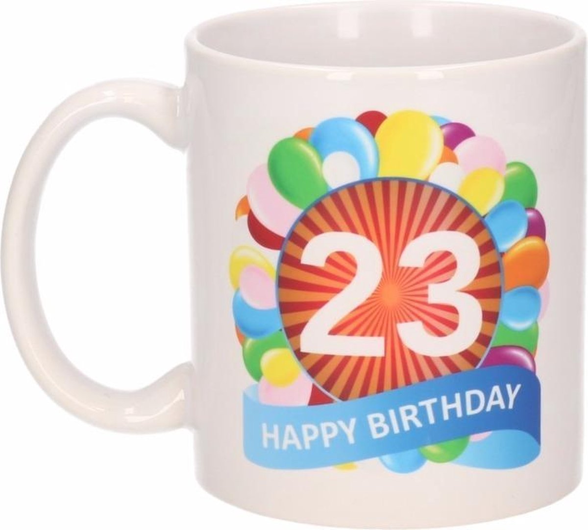 Verjaardag ballonnen mok / beker 23 jaar