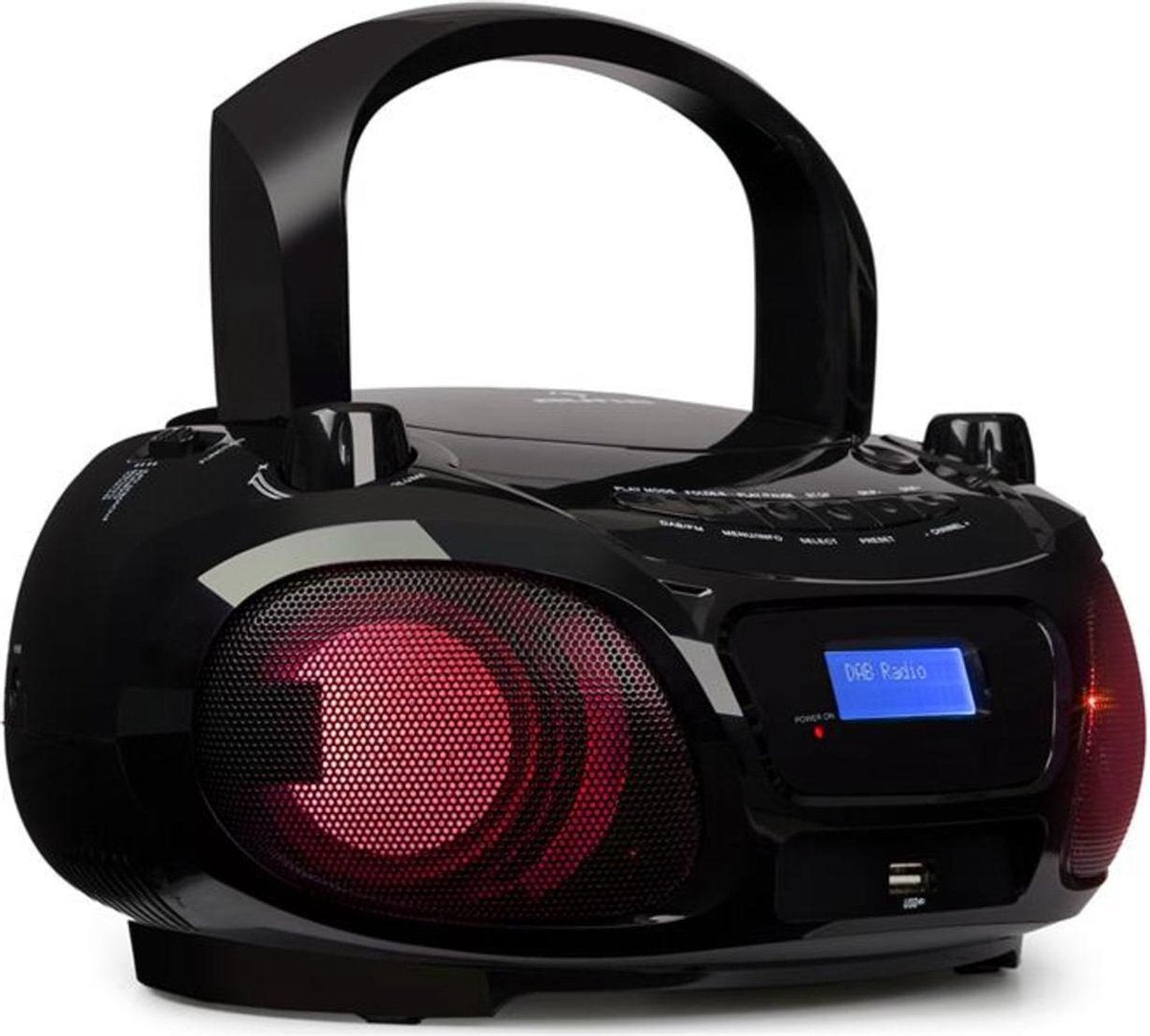 auna Roadie DAB - CD speler - DAB/DAB+ FM radio - LED discolicht - USB MP3/WMA - Bluetooth versie 3.0