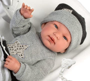 Llorens fullbody babypop jongen 44 cm met kleding en speen