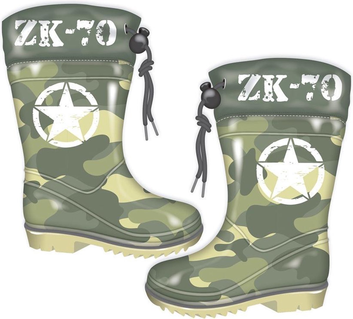 Arditex Regenlaarzen Army Jongens Pvc/textiel Groen/wit Maat 28