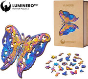 Luminero™  Houten Vlinder Jigsaw Puzzel - A4 Formaat Jigsaw - Unieke 3D Puzzels - Huisdecoratie - Wooden Puzzle - Volwassenen & Kinderen - Incl. Houten Doos