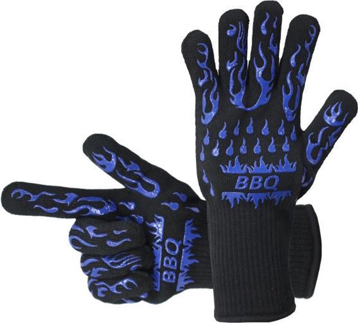 HomeDays Hitte Bestendige Handschoen | Handschoen voor BBQ en Oven met Grip | Beschermt tot 500°C - 1 stuk - Blauw