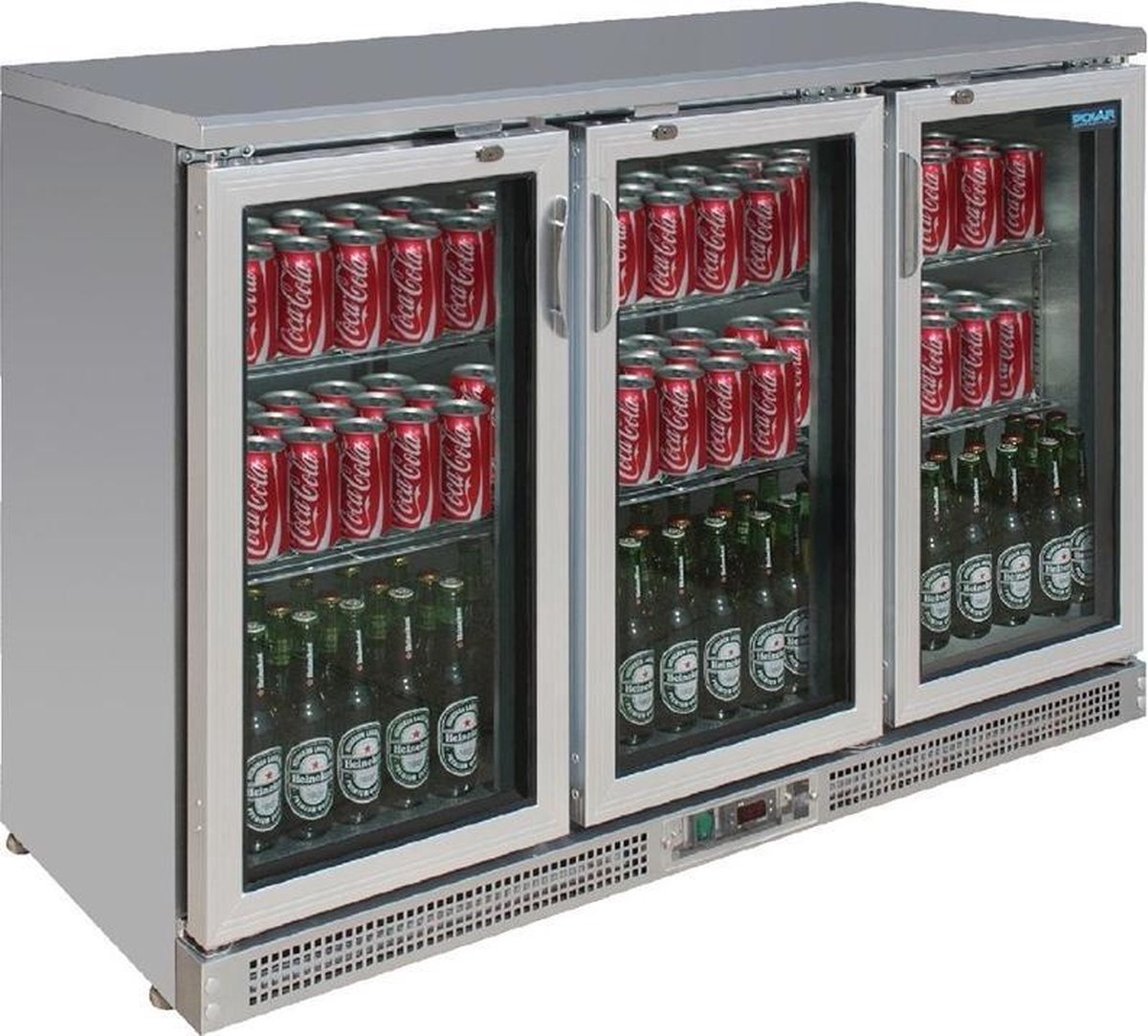 Polar Gekoelde bardisplay met klapdeuren 273 flesjes