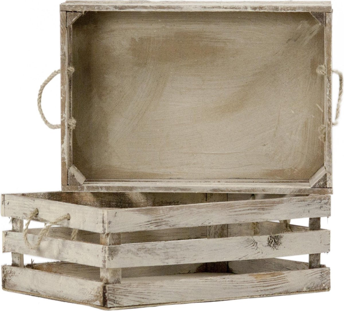 Kist met koord 3 - lats / old look groot