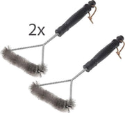 Set van 2 stuks - bbq / barbecue borstel - driehoeksborstel - lengte 31 cm