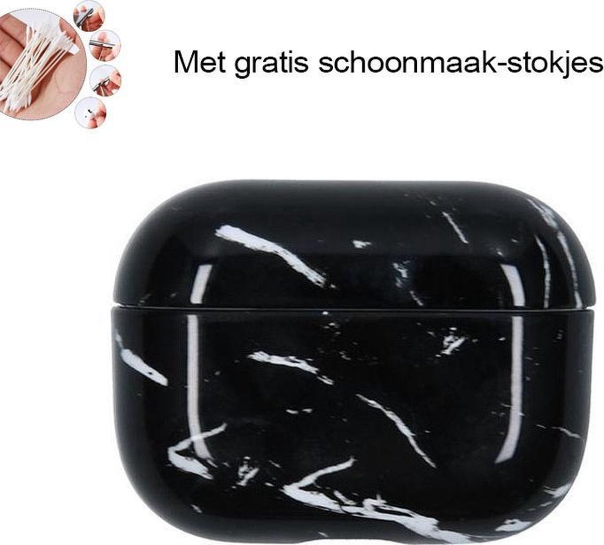 AirPods Pro Case Marmer Black - Airpods Pro Beschermhoesje-Hardcase-Marble Black