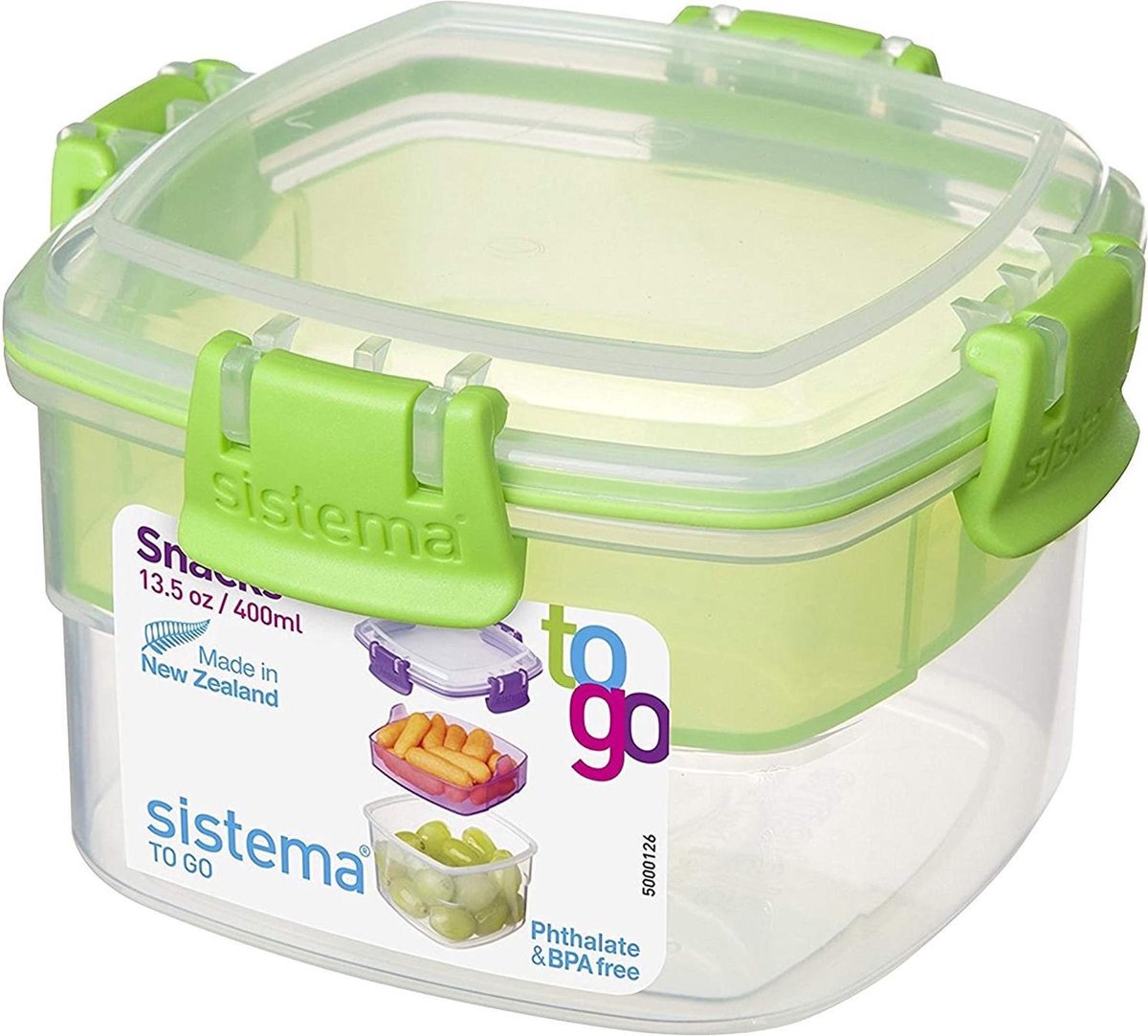 Sistema - To-Go Snackdoos - 400ML - Blauw OF Groen