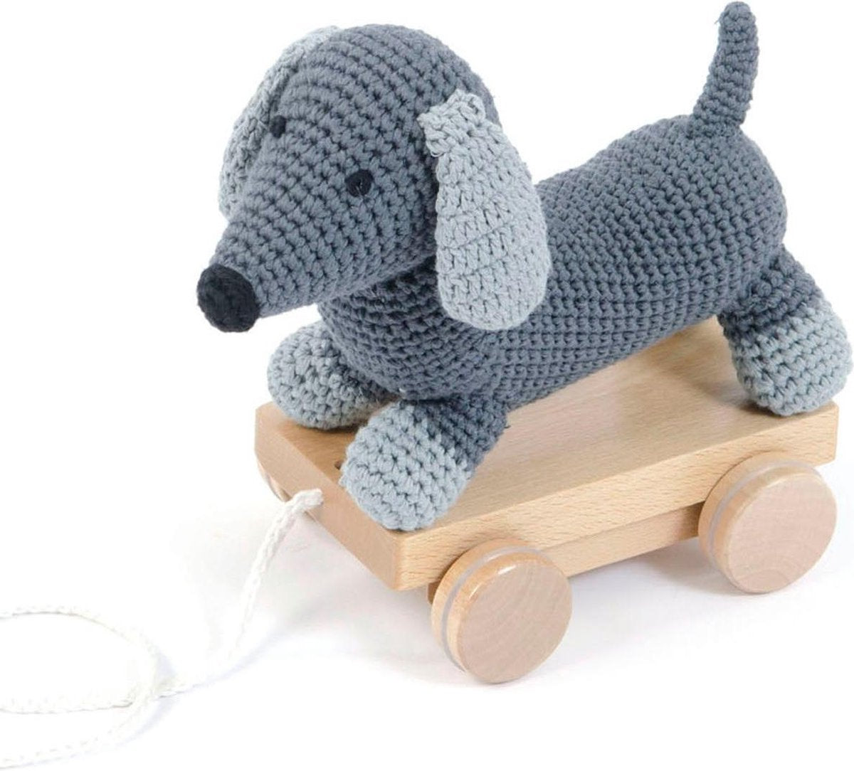 Smallstuff Trekdier Hond Gebreid 24 Cm Blauw