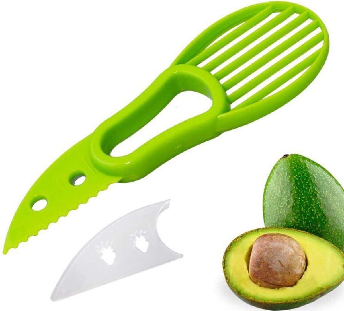 Avocadosnijder - Kiwisnijder - Premium 3 in 1 Avocadosnijder - Groen
