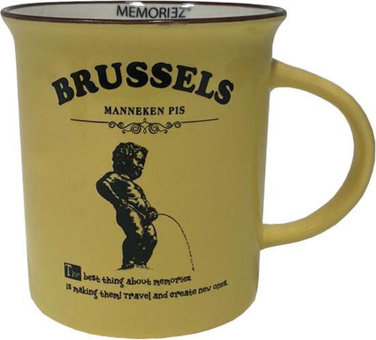 Memoriez Mok Brussel Manneken Pis Geel - Set van 2