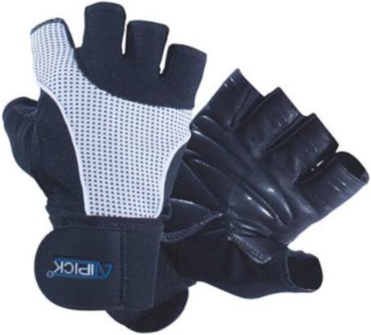 Atipick Fitness-handschoenen Power Leer/polyester Blauw Maat Xl