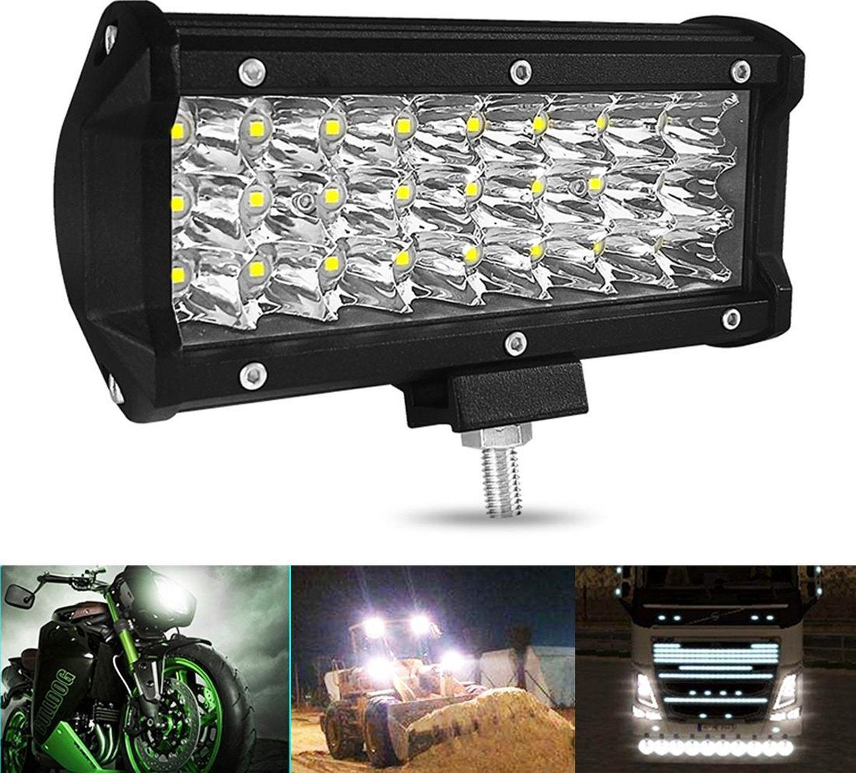 7 duim 72W 2400LM 3 Rij LEIDENE Strook Lichte het Werk Refit Off-road Voertuiglamp Dakstrooklicht
