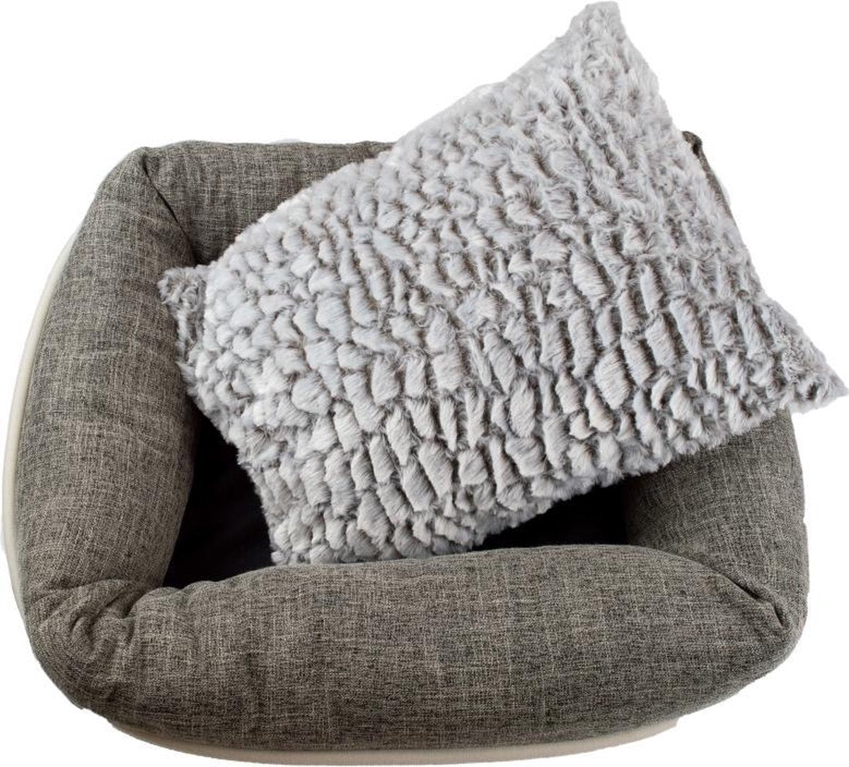 Homy Luxe Hondenmand - afneembaarhoes - inkussen - Dubbelzijdig Gebruik - 58x48xH13cm-Bruin