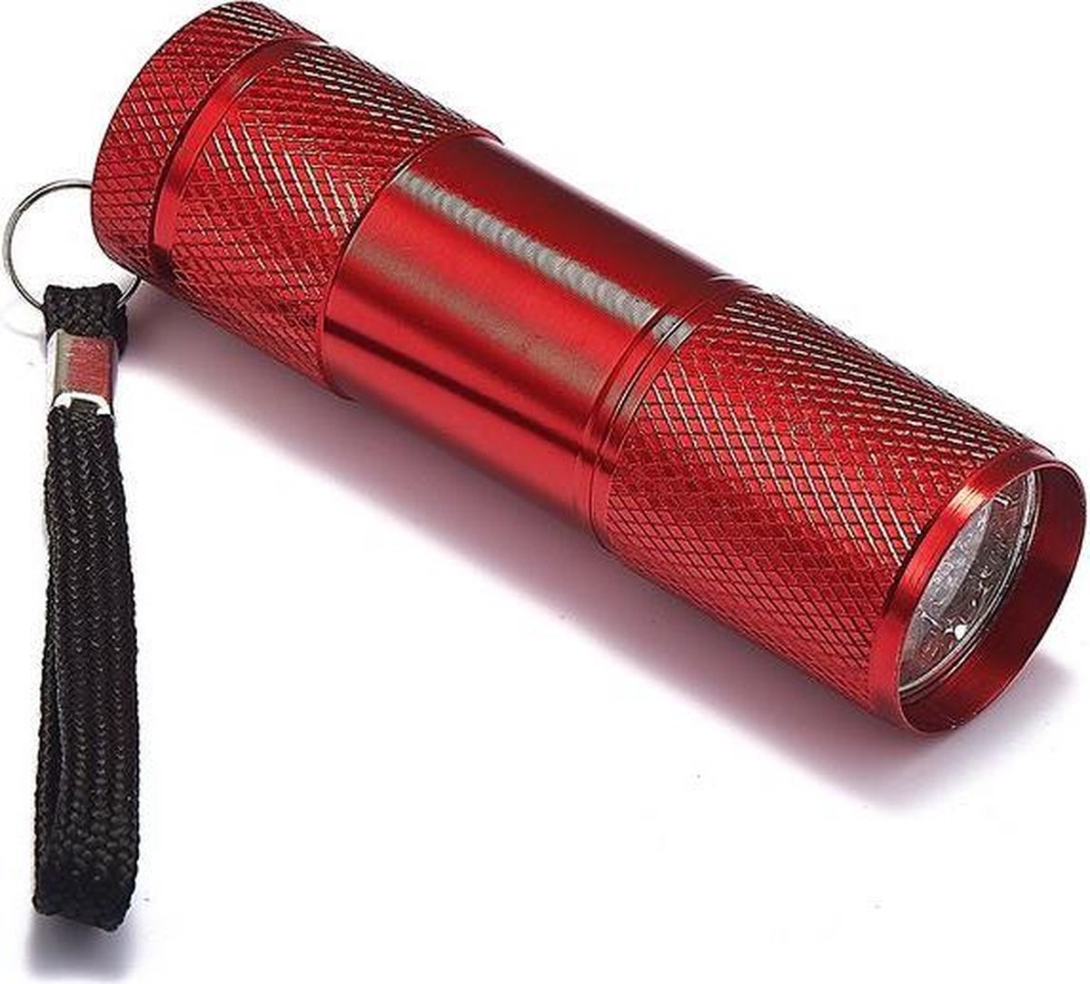 Mini zaklamp 9 LED Aluminium UV Ultra Violet paars licht - Rood