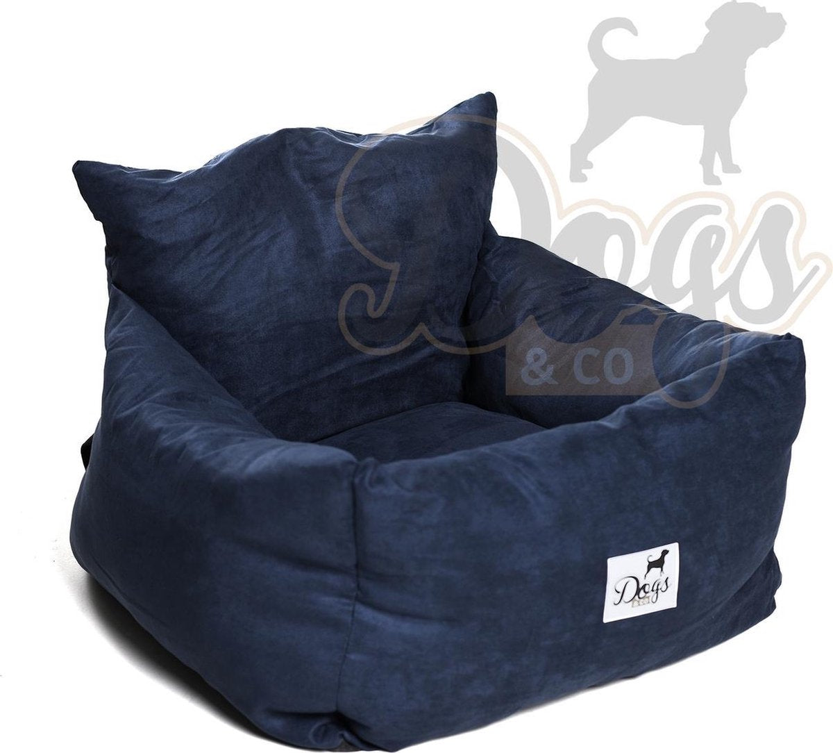 Dogs&Co Luxe honden autostoel ROYAL NAVY - Zeer luxe hondenmand voor in de auto - Comfortabele honden autozitje - Navy kleurig en zeer makkelijk schoon te maken - veilig auto bench voor puppy en/of hond