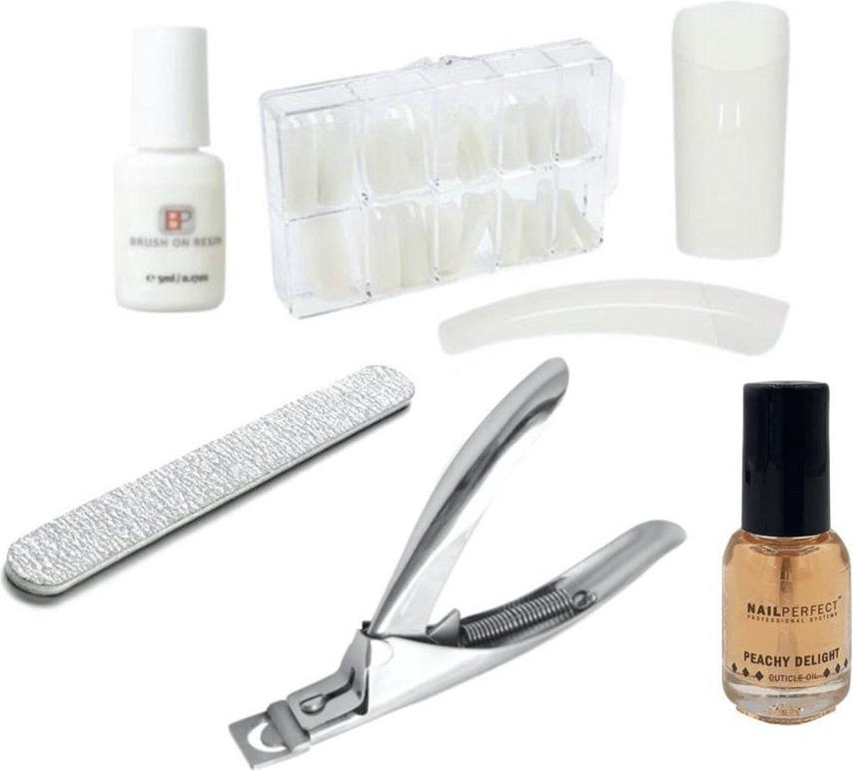 GUAPÀ - Kunstnagels Voordeel Set Naturel + Nagellijm + Tipknipper + Nagelriem Olie & Nagelvijl