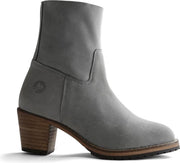 Travelin Bordeaux Nubuck - Dames enkellaars met hak - Grijs - Nubuck leer - Maat 42