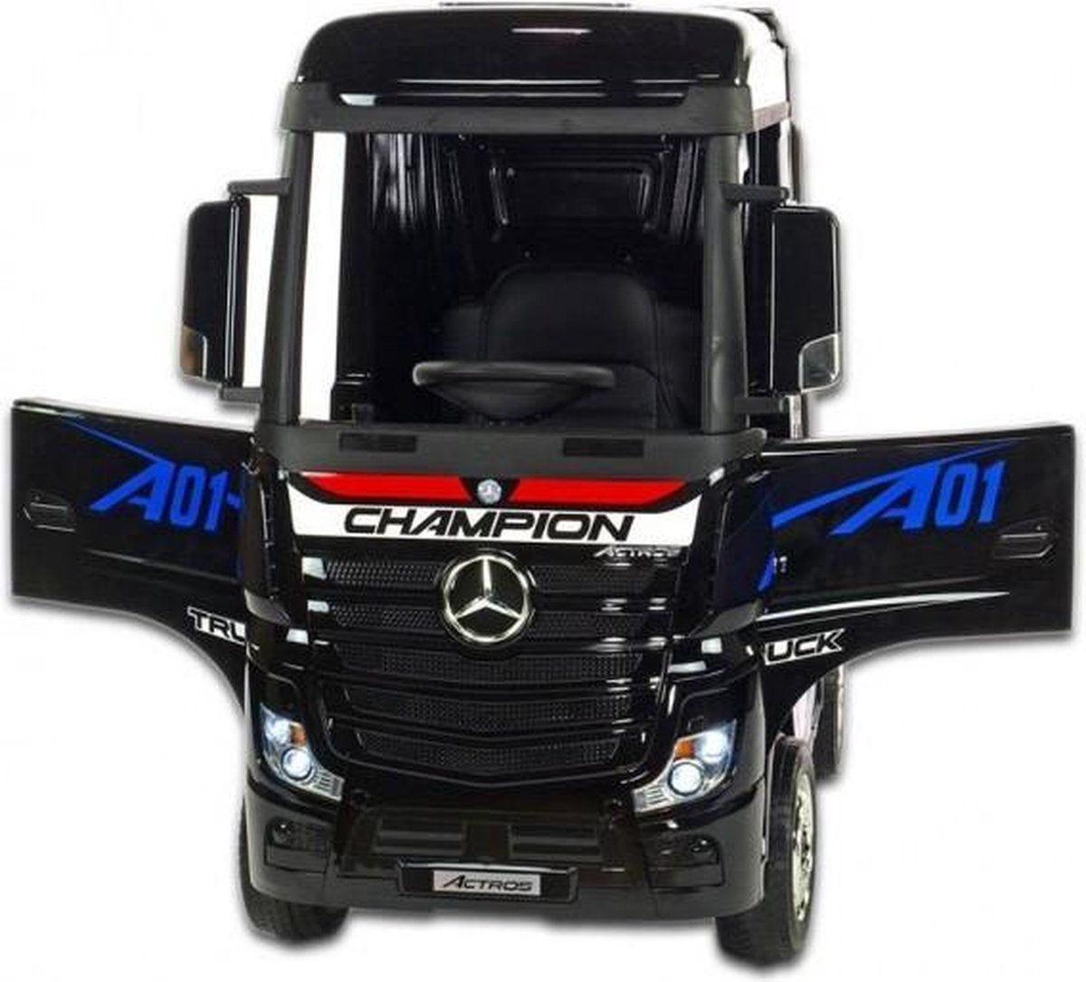 Mercedes Actros Elektrische Kindervrachtwagen - Accu Auto - Sterke Accu - Afstandbediening - Zwart
