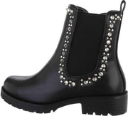 Chelsea boots zwart met mooie studs Zwart / 36
