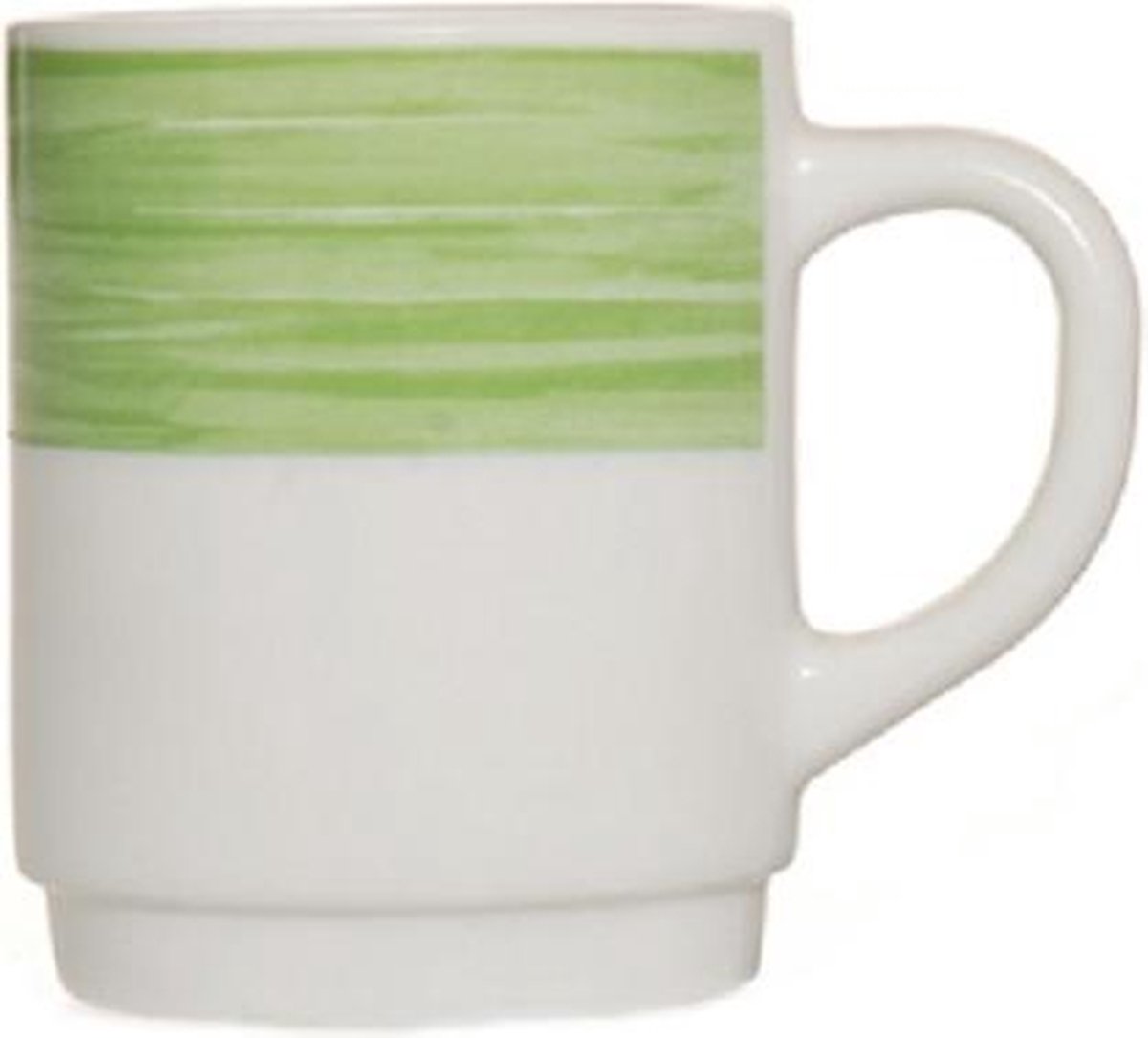 Arcoroc Brush Servies - Beker - Wit-Groen - 25cl - Glas - (set van 6) En Yourkitchen E-kookboek - Heerlijke Smulrecepten