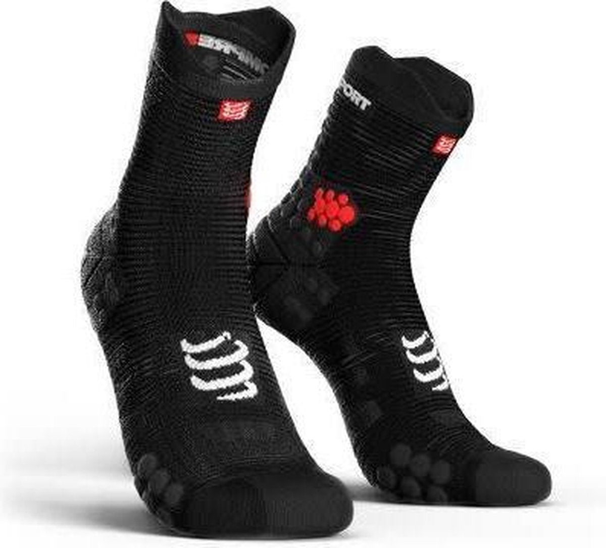 Compressport Pro Racing Socks V3.0 Run Hi Smart Black Hardloopsokken - maat 45-47