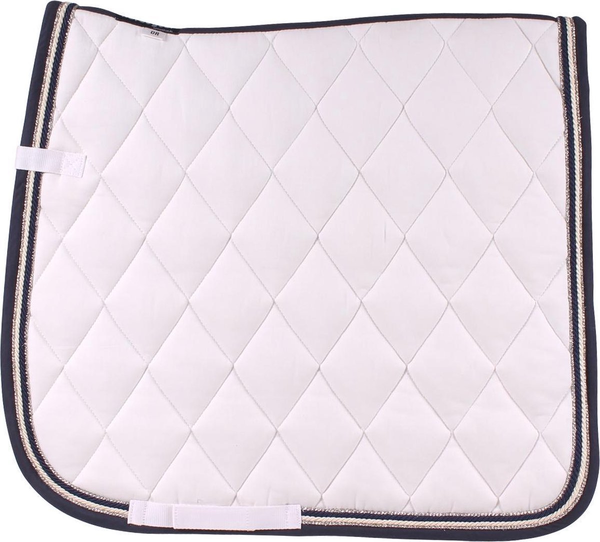 Horsegear Zadeldek  Deluxe - White-dark Blue - veelzijdigheid Cob