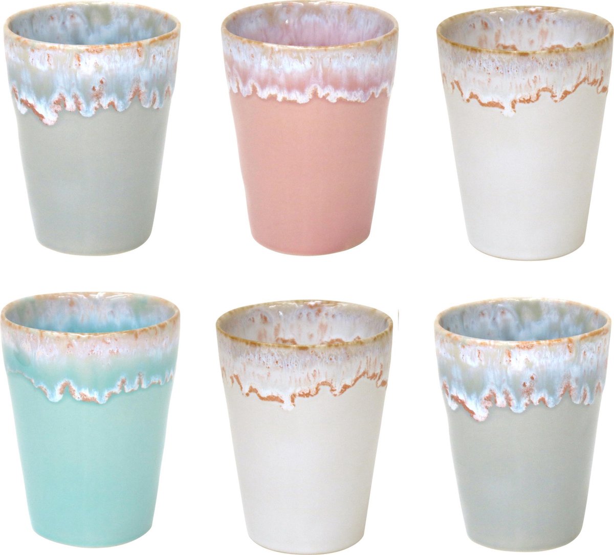 Costa Nova Kop Latte Macchiato 38cl - Grespresso  - Aardewerk - Set van 6 in 4 kleuren - Soft Touch 9