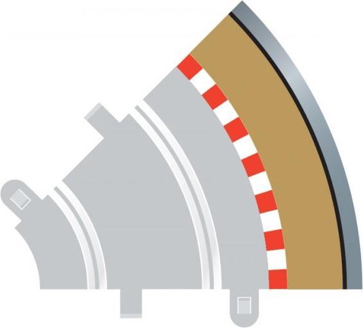 Scalextric - Radius 1 Curve Outer Borders 45° X 4 (Sc8240)