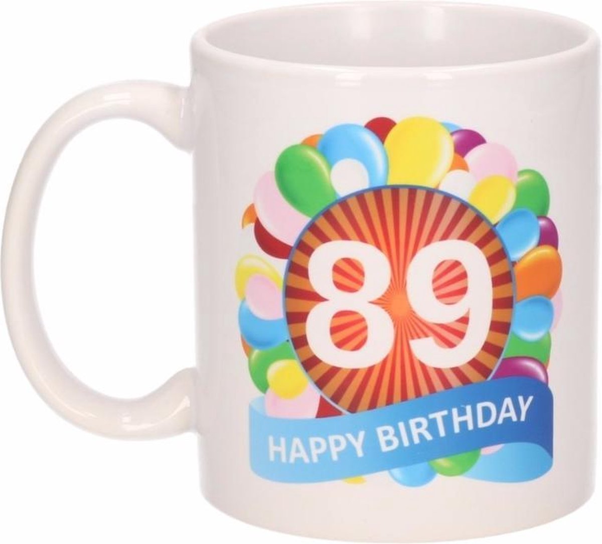 Verjaardag ballonnen mok / beker 89 jaar