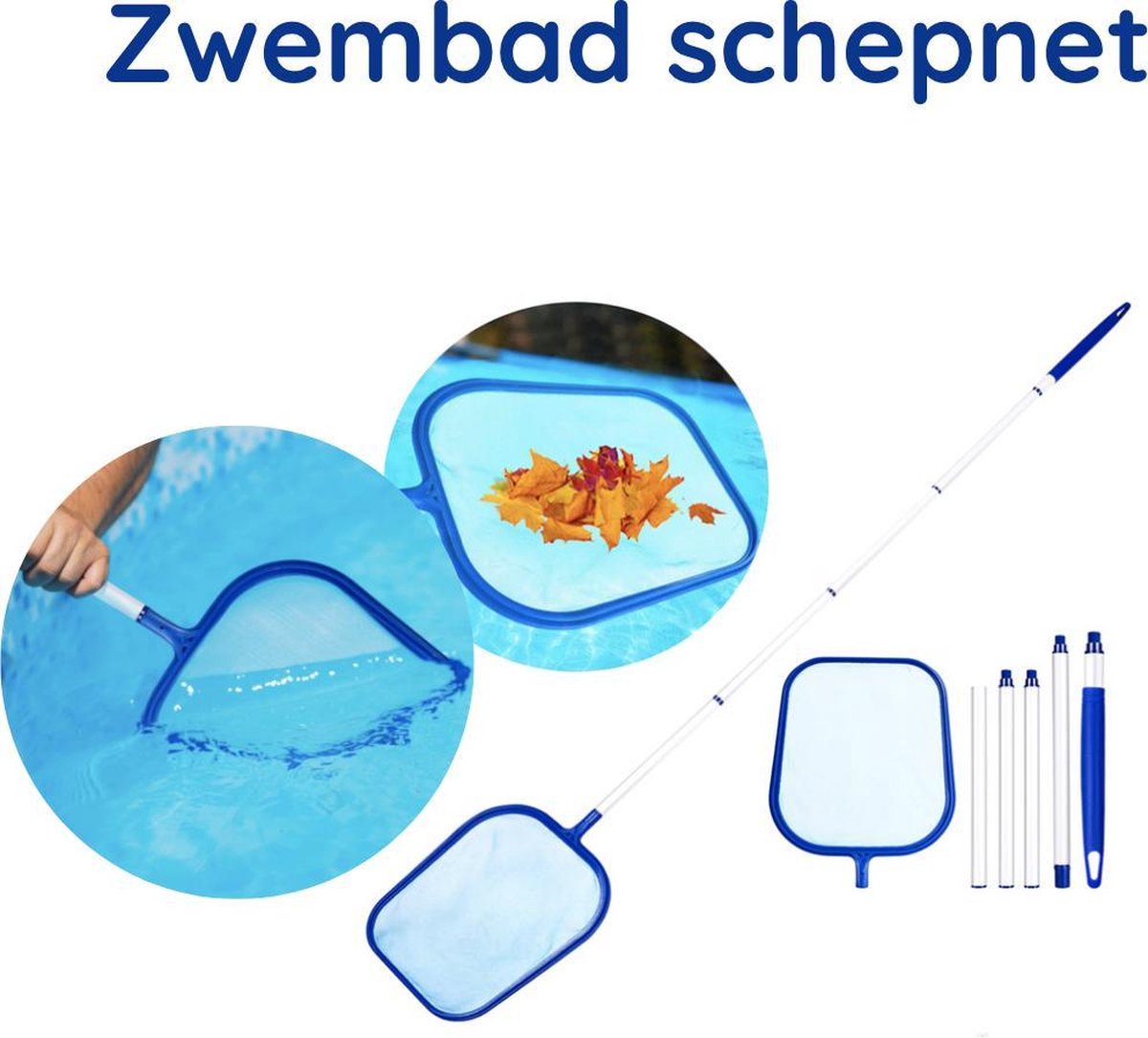 Zwembad schepnet - Zwembad onderhoud - schepnet - Inclusief steel 120 cm