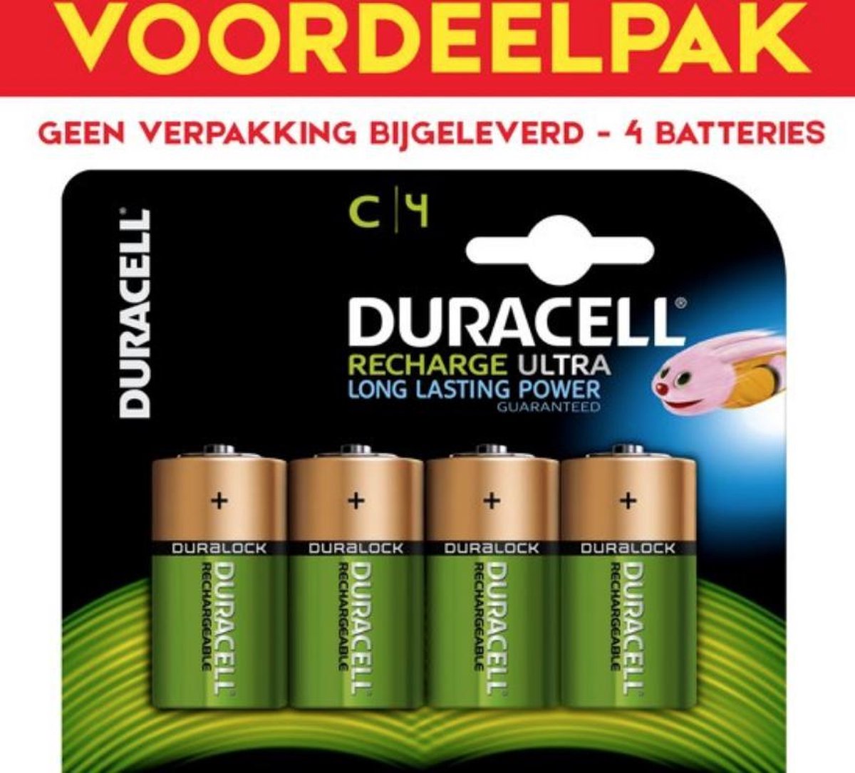 Duracell C oplaadbare batterijen - 4 batterijen - onverpakt - 4pack voordeel