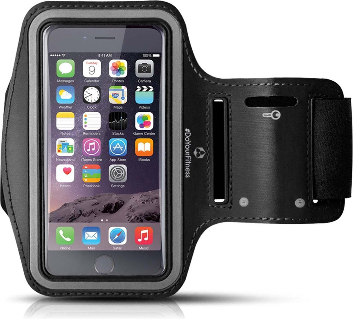 #DoYourFitness - Sportarmband - »RunnerMan« - Sportarmband geschikt voor mobiele telefoon - MEDIUM (138x68x7 - 146x74x10mm) 60CM armomvang - zwart