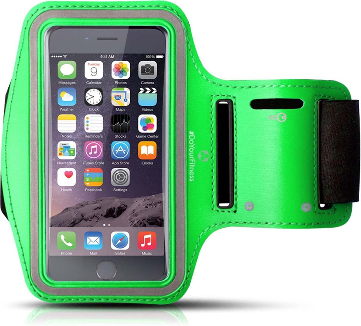 #DoYourFitness - Sportarmband - »RunnerMan« - Sportarmband geschikt voor mobiele telefoon - MEDIUM (146x74x10 - 155x8x10mm) 60CM armomvang - groen
