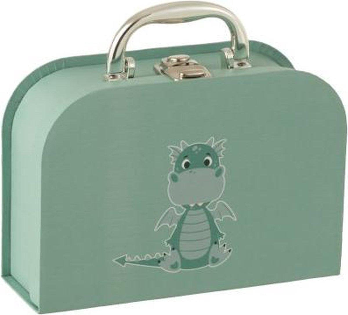 J-Line Koffer Babysouvenir Draak Papier Wit/Mint