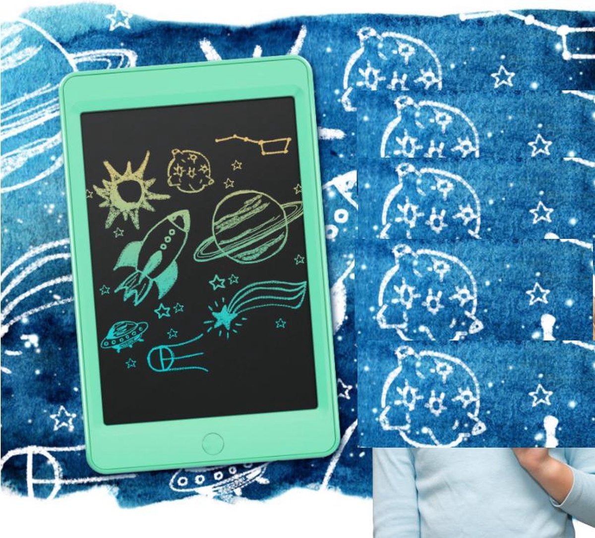 Kinderen LCD Tekenbord Tekentablet MOYU® - Grafische Tablet - Schrijftablet Ontwerppapier Schets Bord- Thuis Onderweg-Zonder Papier-Kleurig Tekenen- Munt Groen 8.5inch