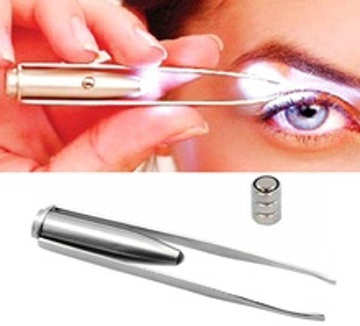 Pincet met lamp - LED verlichting - Epileren met lamp - Heble
