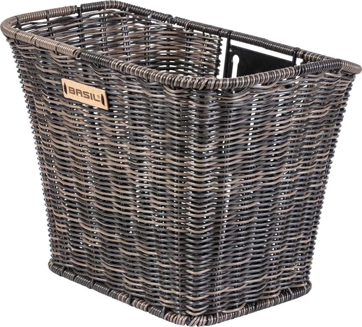 Basil Bremen Rattan Look Fietsmand FM - Voor - Kunststof Rotan - Bruin