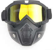 Black goggle mask - goud reflectie lens | helm masker | Zwart brillenmasker