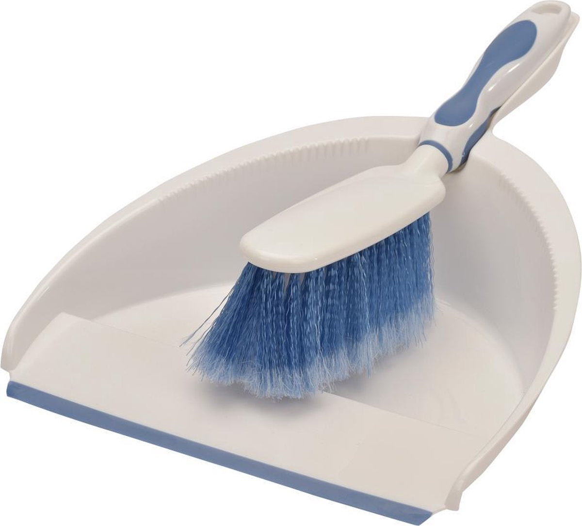 Vuilblik met Handveger - Wit/Blauw