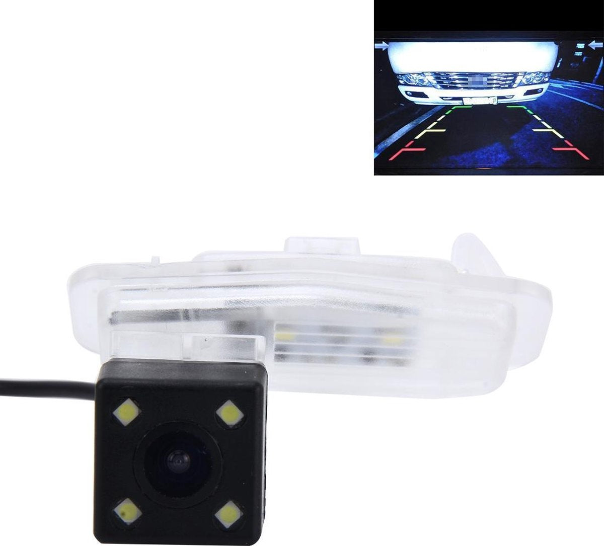 656x492 effectieve pixel NTSC 60Hz CMOS II waterdichte auto achteruitrijcamera achteruitrijcamera met 4 LED-lampen