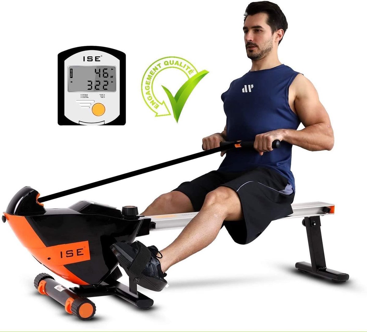 ISE SY-1756 Uniek ontworpen compacte stille indoor roeier. Sport fitness training LCD-scherm